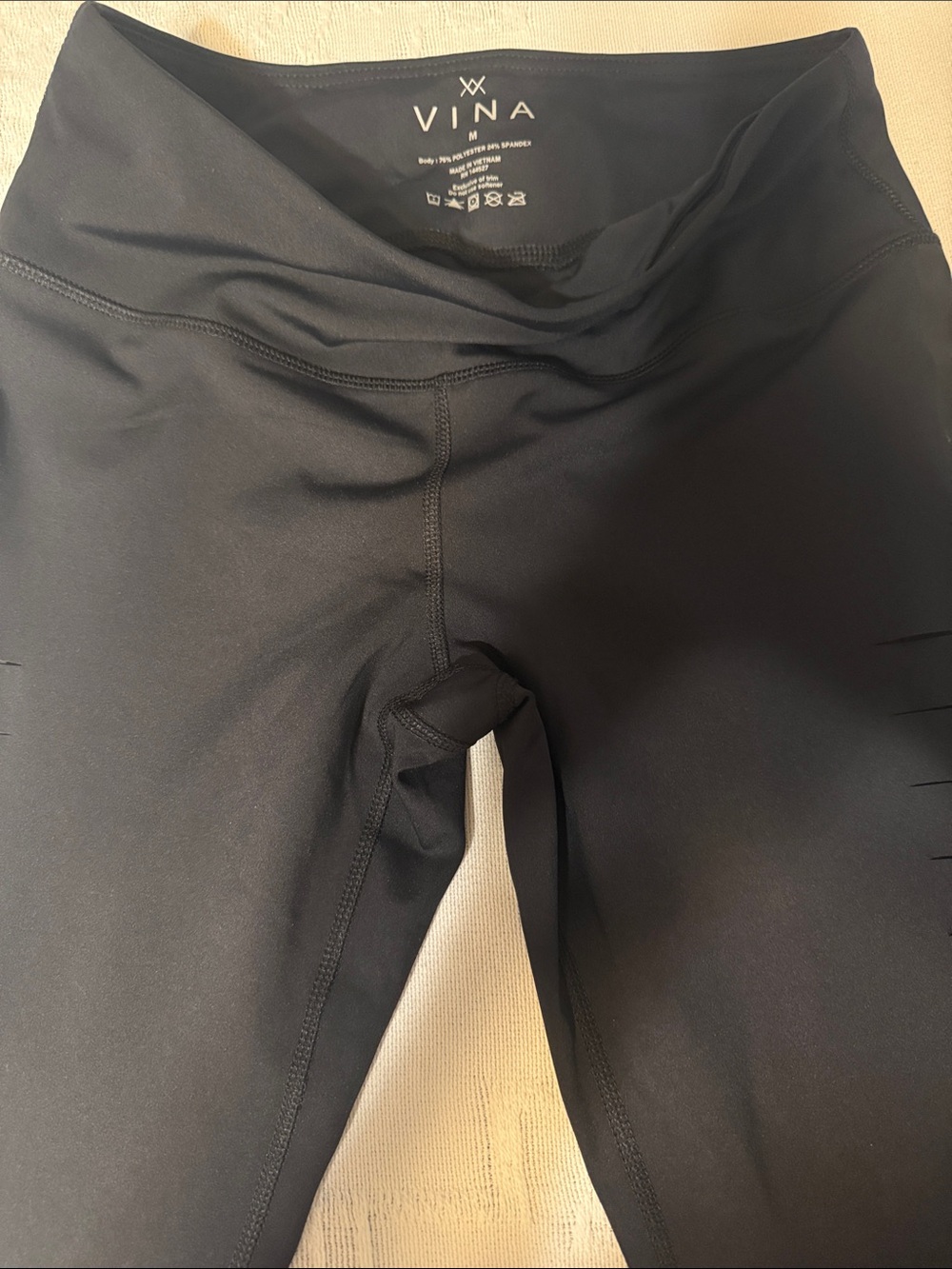 VINA Women's Black High-Rise Performance Leggings
